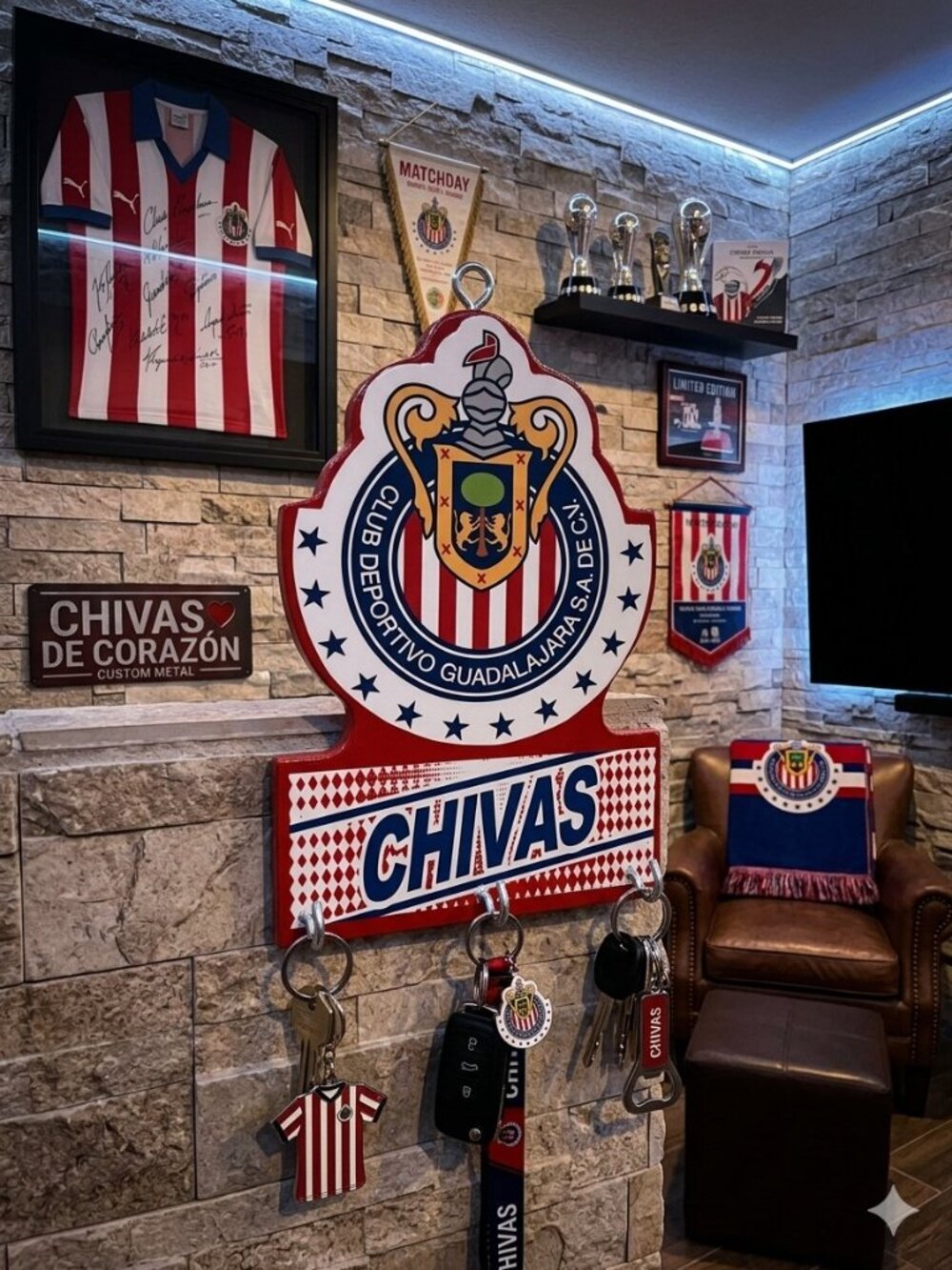 Chivas Wall Key Holder – Club Deportivo Guadalajara Red/White